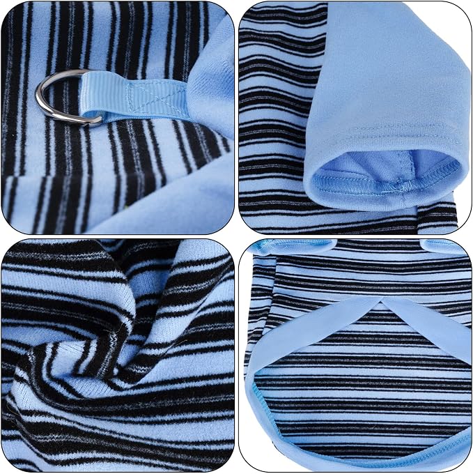 Pistha Dog Tshirt Striped Shirts for Dogs Clothes Stretchy Puppy T-Shirts with Metal Buckle for Small Medium Dog Boys Girls (Blue, X-Large)