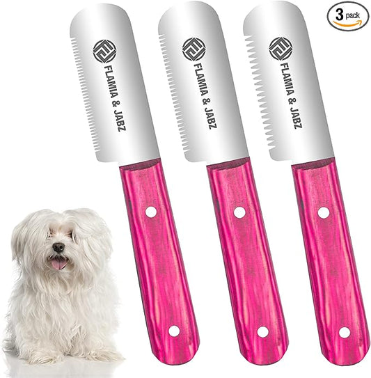 FJ Professional Stripping Knife, Right handed, 3 inch blade (Stainless Steel) (3 Pack, Pink)