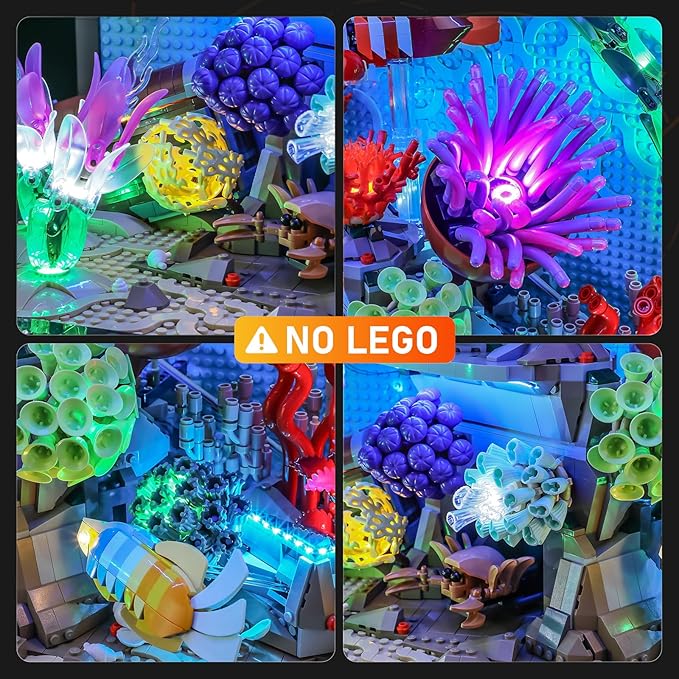 LIGHTAILING Led Light for Lego-10366 Tropical Aquarium — Easy Install, Hidden Wiring, Home Decor & Gift-Ready (Model Not Included)