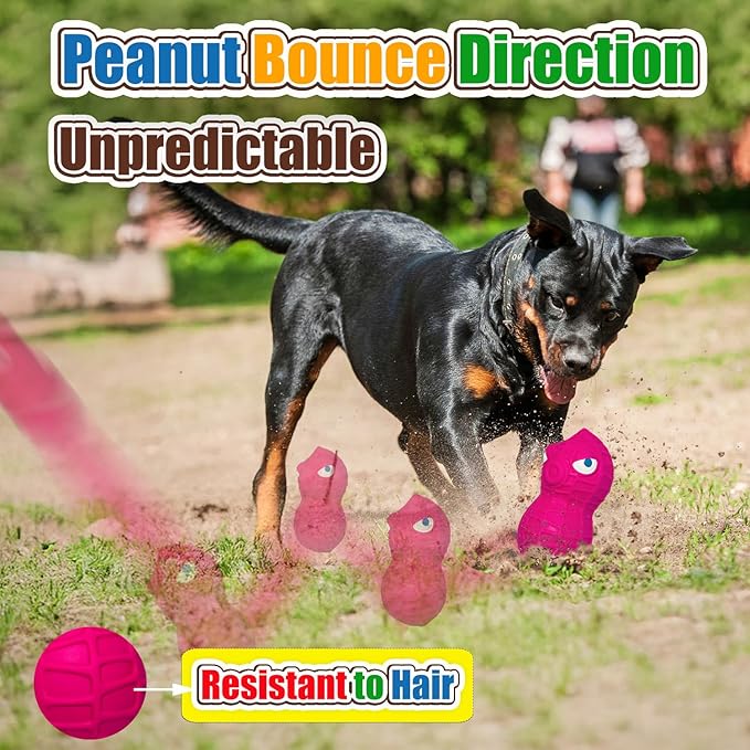HOLYSTEED Latex Squeaky Dog Toys for Large Dogs – Natural Latex Dog Squeaky Balls for Dogs Big, Soft Rubber Dog Squeak Toys with Squeaker, Interactive Fun for Indoor & Outdoor Play