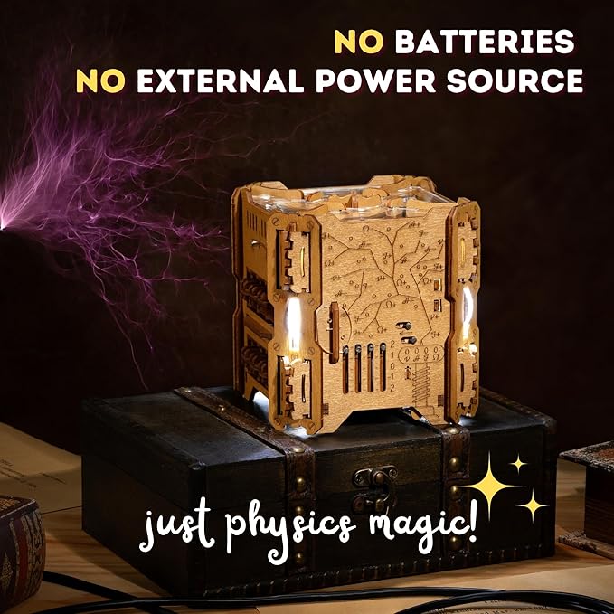 Puzzle Potato Tesla Box - Electronic Puzzle Box - Escape Room Game in a Box - Brain Teaser - 3D Wooden Puzzle for Adults - Money Puzzle Box for Cash Gift - Birthday GiftBox MoneyBox