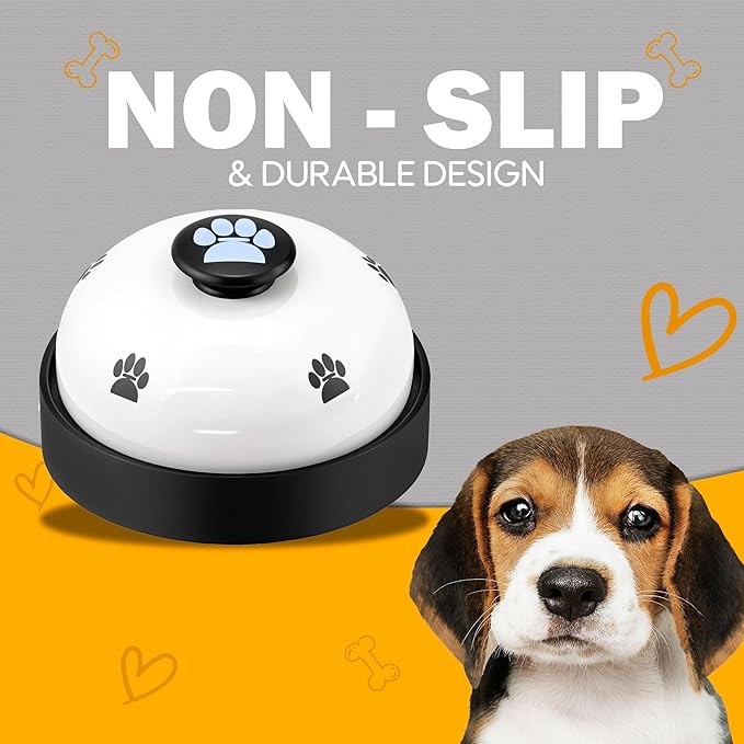 Pet Training Bell for Dogs & Cats – Potty Training Bell for Housebreaking, Obedience & Communication – Easy to Press, Durable & Loud – Indoor Puppy Training Tool (White)