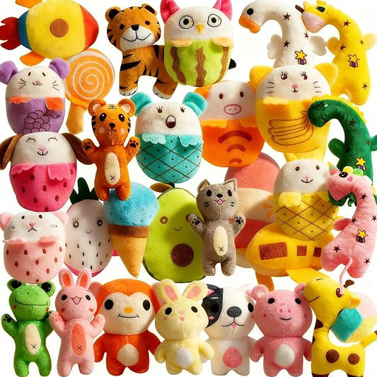 30 Pcs Dog Squeaky Toys, Cute Plush Small Dog Toys with Squeakers, Interactive Puppy Chew Toys for Small Medium Dogs to Keep Them Busy
