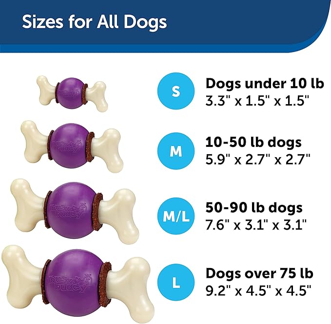 PetSafe Busy Buddy Bouncy Bone, Treat Holding Dog Toy, Medium/Large, Best for Dogs 50-90 Lb.