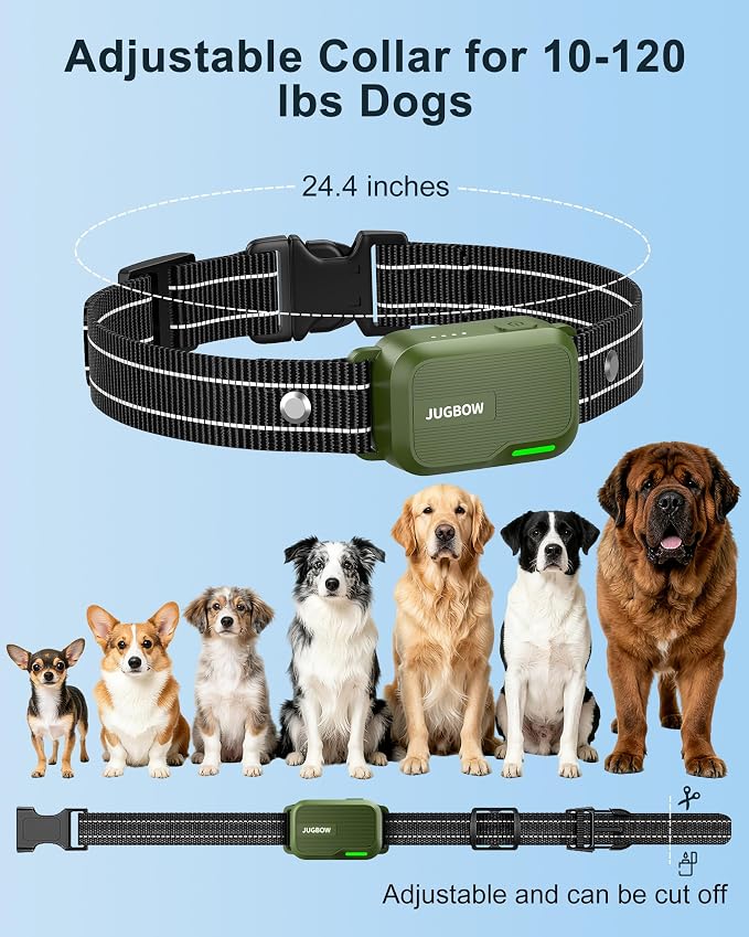 Dog Shock Collar - 4500FT Dog Training Collar with Remote, IPX8 Waterproof Electric Dog Collar with 4 Training Modes, Security Lock, Rechargeable eCollar for 10-120lbs Dogs(Light Blue 1 Pack)