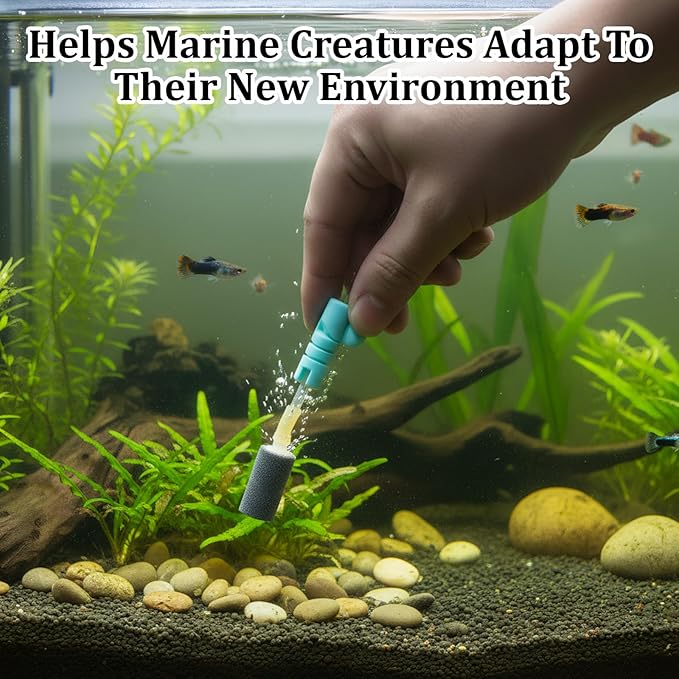 Aquarium Drip Acclimation kit with Filter Sponge, Slow Water Change System for Saltwater and Freshwater Fish Tanks, Safe Transition Adjust for Shrimp, Coral, and New Fish