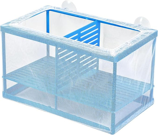AQUANEAT Fish Tank Breeder Large Mesh Net Fry Saver Aquarium Spawn Hatchery Isolation with Suction Cups Hatchery Incubator for Shrimp Betta