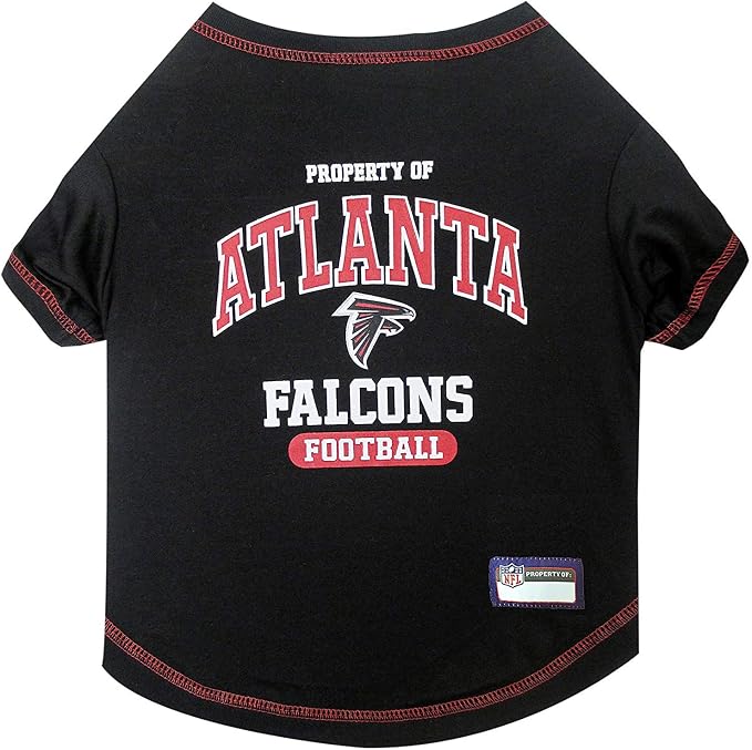 NFL Atlanta Falcons Dog T-Shirt for Pets, Size Large. Officially Licensed Pet Shirt with Team Logo, Soft Stretchable Comfort Fit Apparel for Dogs & Cats