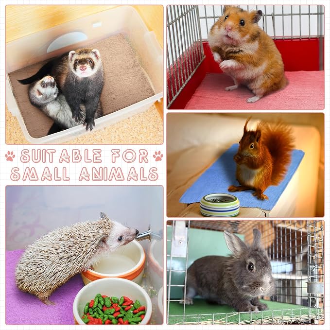 SmoothNovelty 5 Pcs Waterproof Guinea Pig Blankets Washable Small Animal Pee Pad Pet Blanket Sleep Bedding Mats Absorbent Guinea Pig Cage Liner Reusable Pet Sleep Pad(Colorful,18" X 24",Classic)