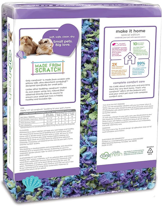 Carefresh 99% Dust-Free Sea Glass Natural Paper Small Pet Bedding with Superior 10 Day Odor Control & Absorption, for Guinea Pigs, Hamsters, Rabbits, & Rats, 50 L