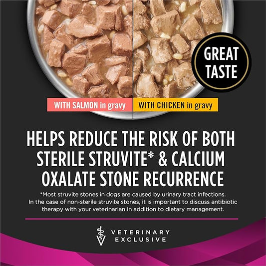 Purina Pro Plan Veterinary Diets UR Savory Selects Urinary Dog Food Ox/St with Chicken with Salmon Variety Pack - (Pack of 12) 13.3 oz. Cans