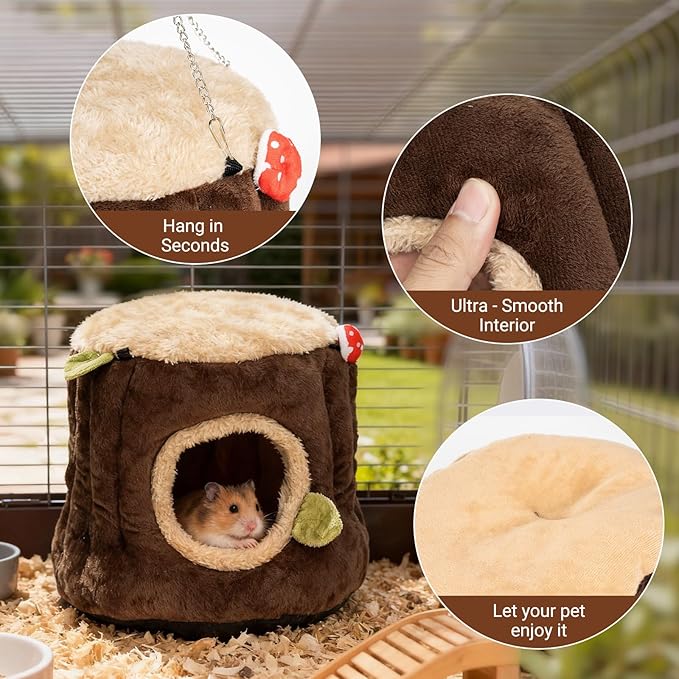 Guinea Pig Hideout & Guinea Pig House, Soft Cotton Small Animal Bed for Indoor Cage – Cozy Washable Habitat for Hamster, Hedgehog, Ferret, Rat, Chinchilla, Bunny & More Pet Lovers’ Furry Friends