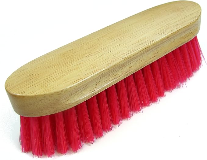Intrepid International Bedford Horse Brush 9" - Nylon Bristles Brush with Wood Block for Horse Care and Horses Grooming Kit - Medium to Soft Bristles
