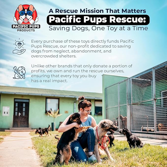 Pacific Pups Products 2 Pack Red - XL Dog Rope Toy for Aggressive Chewers - Benefits Non-Profit Dog Rescue - Tug of War Dog Toy, Dog Toys for Large Dogs, Tough Dog Toys for Aggressive Chewers