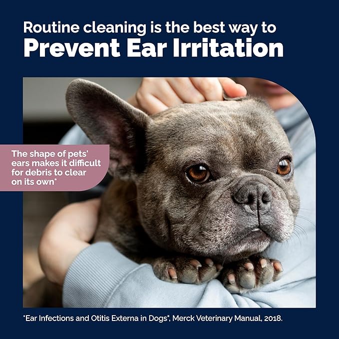 Vetnique Oticbliss Dog Ear Cleaner Flush Dog Ear Cleaning Solution for Dirt and Wax with Soothing Aloe Dogs & Cats Flush - Vet Recommended for Itchy Ears