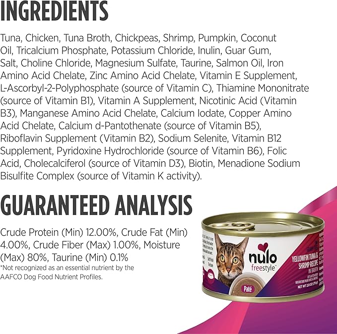 Nulo Freestyle Cat & Kitten Wet Pate Canned Cat Food,Premium All Natural Grain-Free, with 5 High Animal-Based Proteins and Vitamins to Support a Healthy Immune System and Lifestyle 2.8 oz (Pack of 12)