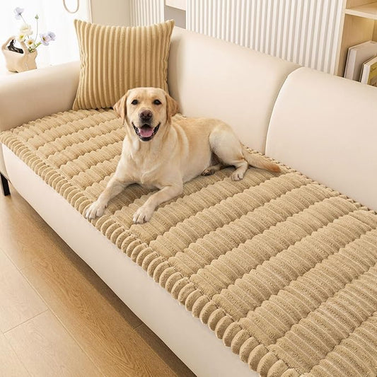 Smiry Couch Cover for Dogs, Non Slip Washable Sofa Protector for Pets, Soft Furniture Cover for Pet, Stylish Sofa Covers, Cozy Protect Against Fur, Dirt & Everyday Messes (Camel, 27.6" x 82.7")