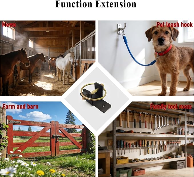 4 Pack Quick-Release Bucket Hooks, Heavy Duty Steel Bucket Holder Set for Horse Stalls, Barns & Livestock Feeding — Durable Wall-Mount Stable Accessories