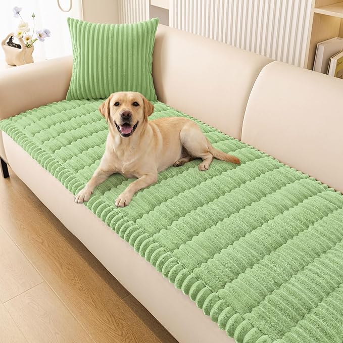 Smiry Couch Cover for Dogs, Non Slip Washable Sofa Protector for Pets, Soft Furniture Cover for Pet, Stylish Sofa Covers, Cozy Protect Against Fur, Dirt & Everyday Messes (Grass Green, 27.6" x 59")