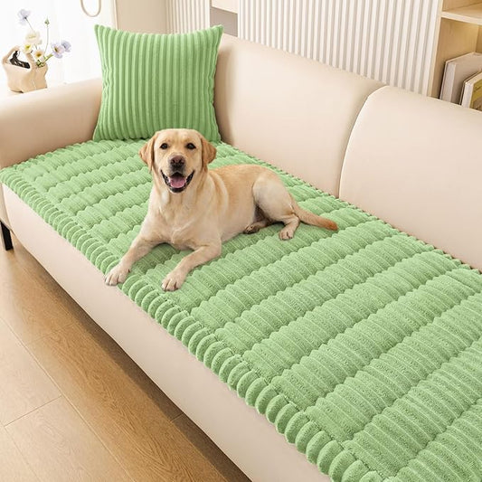 Smiry Couch Cover for Dogs, Non Slip Washable Sofa Protector for Pets, Soft Furniture Cover for Pet, Stylish Sofa Covers, Cozy Protect Against Fur, Dirt & Everyday Messes (Grass Green, 27.6" x 59")