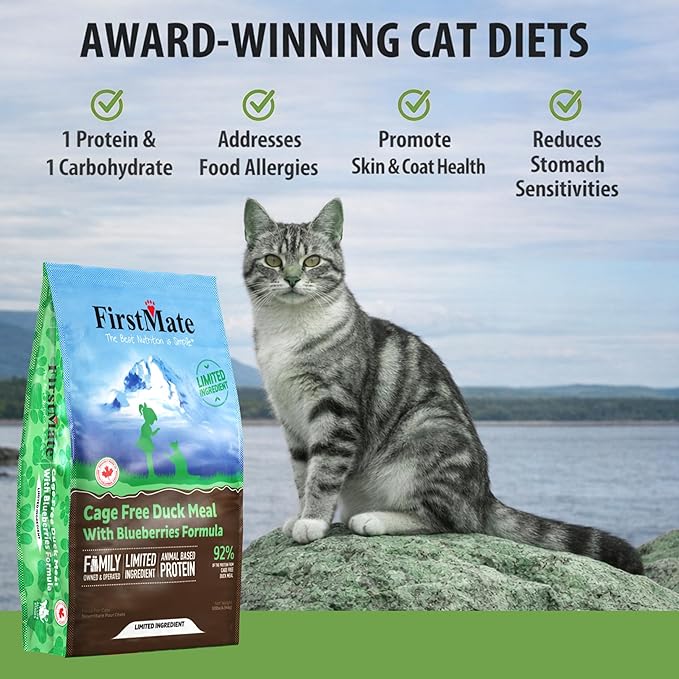 FirstMate Cage Free Duck Meal & Blueberries Formula for Cats (10 lb.)