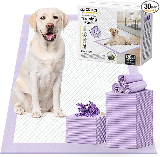 CROCI Dog Pads Extra Large 28x44in, Puppy Pads with Adhesive Tabs Super Absorbent Up to 12 Cups, Disposable (30 Counts)