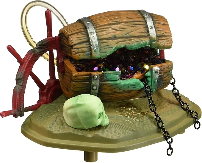 Penn-Plax Aerating Action Ornament, Barrel of Jewels - Opens and Closes - Small