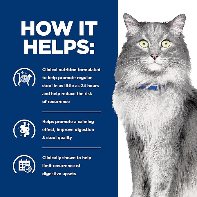 Hill's Prescription Diet Gastrointestinal Biome + Stress Digestive/Fiber Care Wet Cat Food, Chicken & Carrot Stew, 2.8 oz. Pouches, 24-Pack