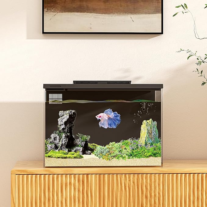 ERAARK 4 Gallon Betta Fish Tank,Smart APP Control Aquarium with Filter,Light,Water Pump,Self Cleaning