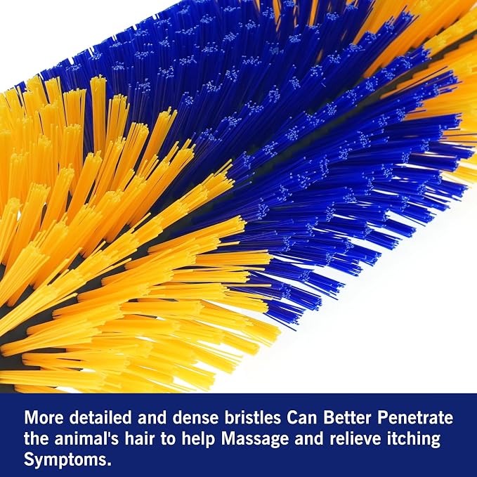Livestock Scratching Brush Goat Scratcher Brush Full Massage Grooming Tool with 4 Screws for Cow,Cattle,Cow,Sheep, Horses,Pigs
