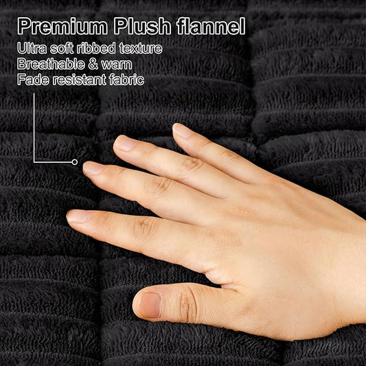 Smiry Couch Cover for Dogs, Non Slip Washable Sofa Protector for Pets, Soft Furniture Cover for Pet, Stylish Sofa Covers, Cozy Protect Against Fur, Dirt & Everyday Messes (Black, 43" x 82.7")