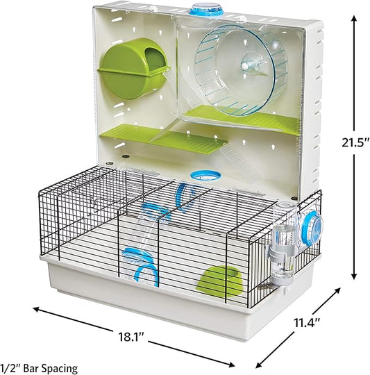 MidWest Homes for Pets Hamster Cage | Awesome Arcade Hamster Home (White) | 18.11 x 11.61 x 21.26 Inch