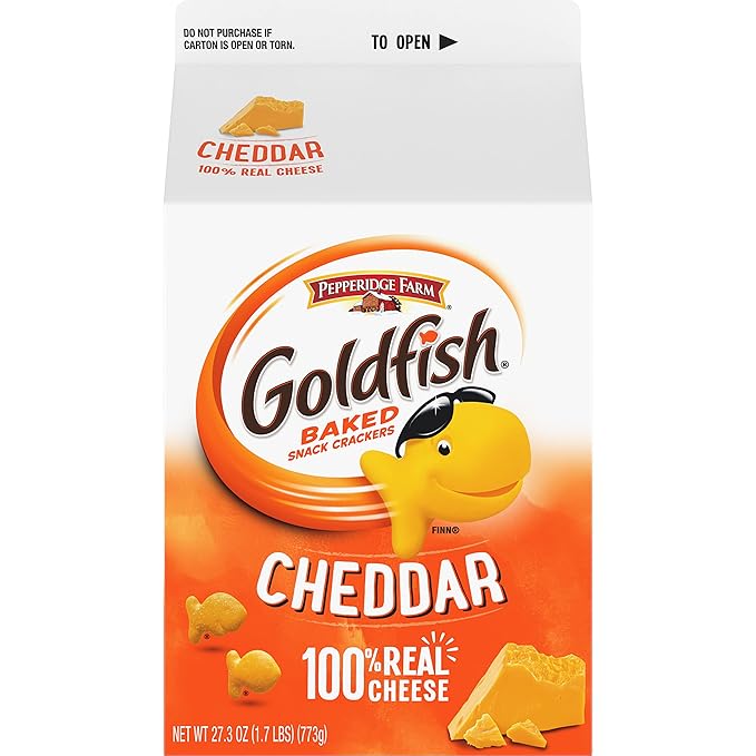 Goldfish Cheddar Cheese Crackers, 27.3 Oz Carton