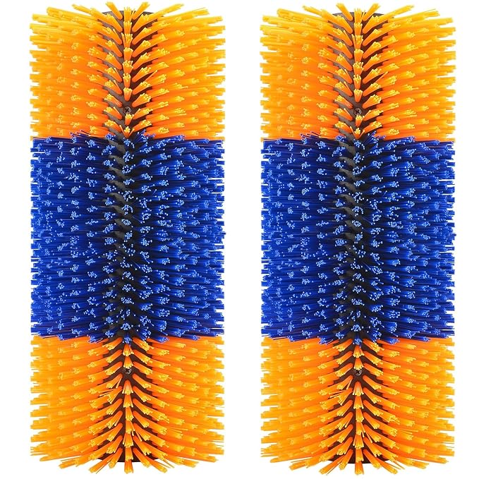2PCS Livestock Scratch Brushes, Horse Scratcher Massage Brush Kit, Yellow