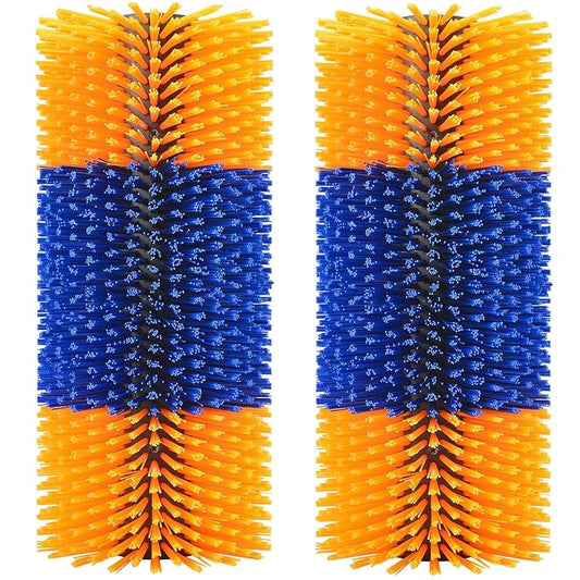 2PCS Livestock Scratch Brushes, Horse Scratcher Massage Brush Kit, Yellow