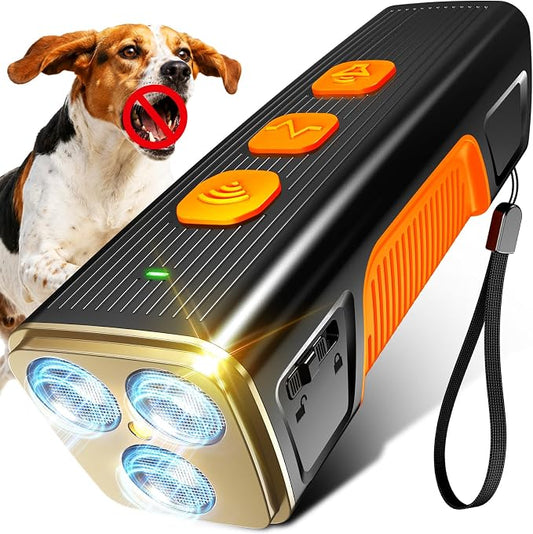 Ultrasonic Dog Bark Deterrent Devices 3X Anti Barking Device for Dogs,Humane Dog Training Tools with LED Flashlight & Beep,Rechargeable Bark Control for Indoor Outdoor Safe & Effective Trainer