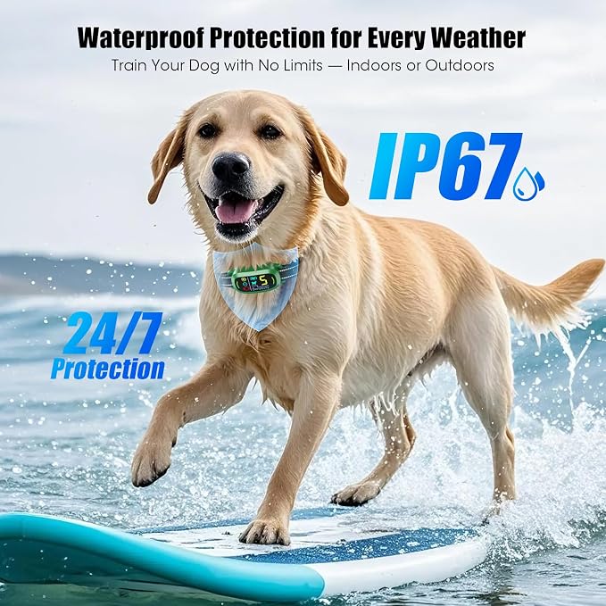Smart AI Bark Collar for Large Medium Small Dogs, Anti Barking Device with 5 Training Modes, Exclusive Forced Bark-Stopping, Rechargeable IP67 Waterproof Bark Collar with 5 Sensitivity (Green)