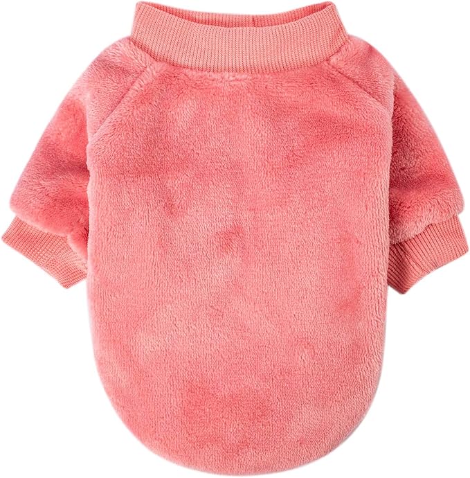 FabriCastle Dog Sweater, 2-Pack Dog Clothes, Soft and Warm Pet Jackets XXS XS for Small Dogs Girl & Cats, Winter Pet Apparel Costumes, Puppy Outfits (Pink,Light Purple, X-Small)