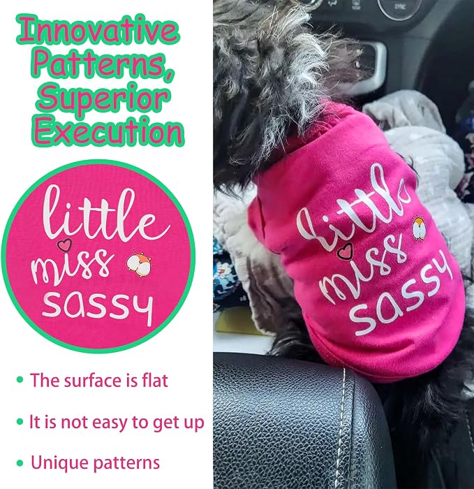 Paiaite Dog Clothes Fashionable Sleeveless Pet Vest: 'Little Miss Sassy' Printed Cotton Dog Shirt, Ideal for Small, Medium, and Large Breeds, Ensuring Comfort and Breathability Green 4XL