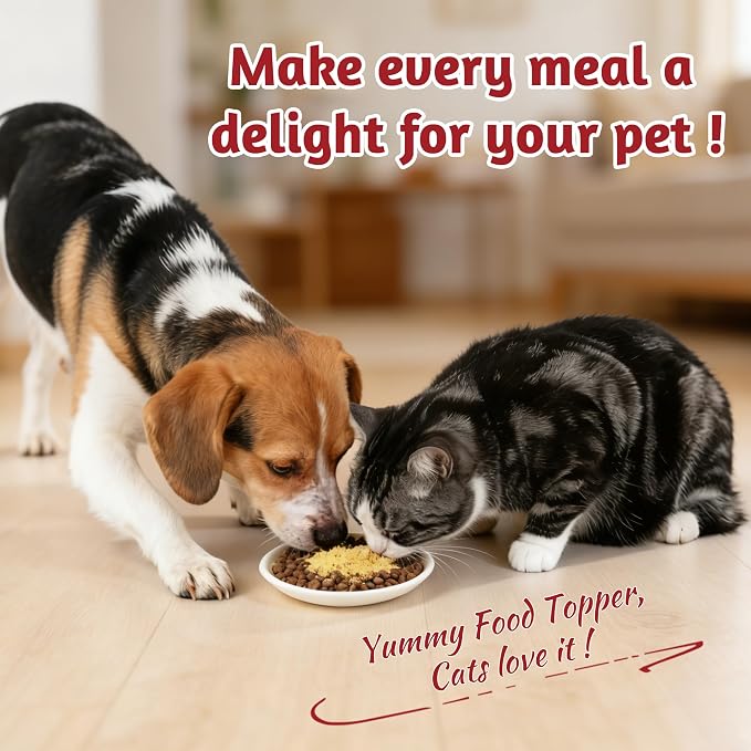 Just Try 10.58 OZ Chicken Liver & Egg Yolk Sprinkles Dog and Cat Food Toppers Mixers with Freeze Dried Egg Yolk, High Protein & Iron Support