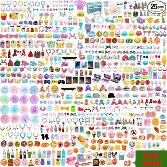 26pcs Random Cute Accessories for Dogs and Cats,Necklace Collar Clothes Glasses Hat Laptop Bow Food and Drink Fit for Shorthair Cat Collie Dachshund Cocker Spaniel Great Dane Deer Pet Figure