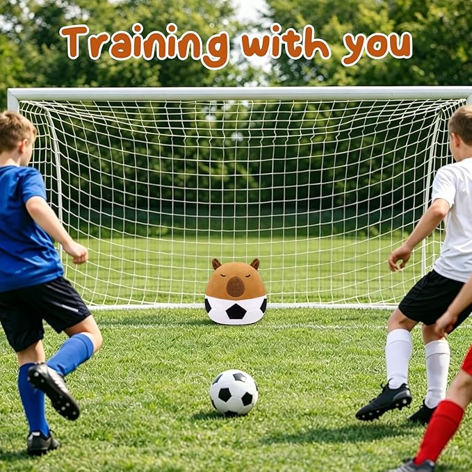 Capybara Soccer Plush - 8" Cute Stuffed Animal with Soccer Ball Body, Soft Plushies Toy for Kids & Adults, Kawaii Soccer Gift for Girls Boys, Ball Party Favors