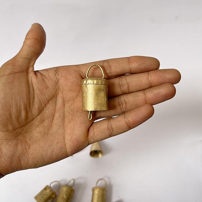Gold Cow Bells – 20 Pcs Small Bells Rustic Metal Hanging Bells for Crafts, Vintage Jingle Bells for Crafting, Christmas Bells Decorations, Farmhouse Wreaths, Witch Bells, Holiday Garland, DIY