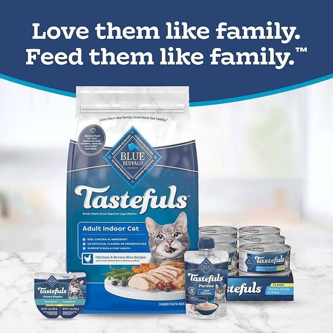 Blue Buffalo Tastefuls Natural Wet Cat Food Cans, Flaked Style, Fish and Shrimp Entrée in Gravy 3-oz Cans (Pack of 4)