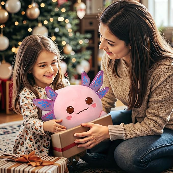 Mewaii Axolotl Plush, Cute Pink Axolotl Stuffed Animal, Soft Plushies Cuddle Pillow, Anime Plushie Doll, Cute Stuff Toys Gift for Girls, Boys and Males (8 Inch)