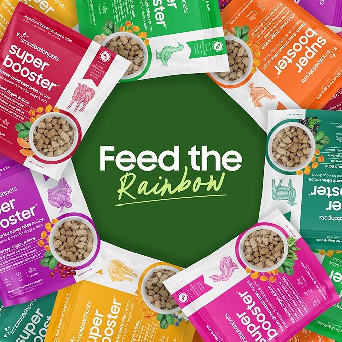 smallbatch Freeze Dried Dog Treats, Superfood Food Topper Duck Bites for Dogs & Cats, Probiotics, Organic Ingredients, High Protein, Grain Free Healthy Treat or Food Topper, Made in the USA, 7 oz Bag