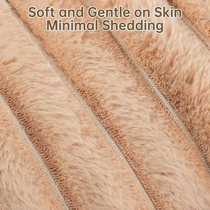 Donut Dog and Cat Bed, Luxurious Comfortable Faux Rabbit Fur Pet Beds, Round Anti-Anxiety Calming Puppy Kitten Bed with Anti-Slip Bottom for Small Medium Dogs & Cats(25", Brown)