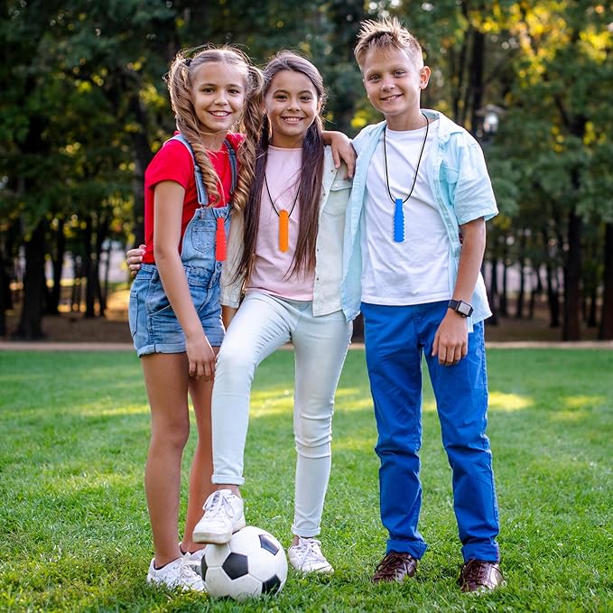 Sensory Chew Necklaces for Autistic Chewers, Food-Grade Silicone Oral Motor Chew Toys & Hand Fidgets for Autism, ADHD, SPD, Anxiety or Special Needs