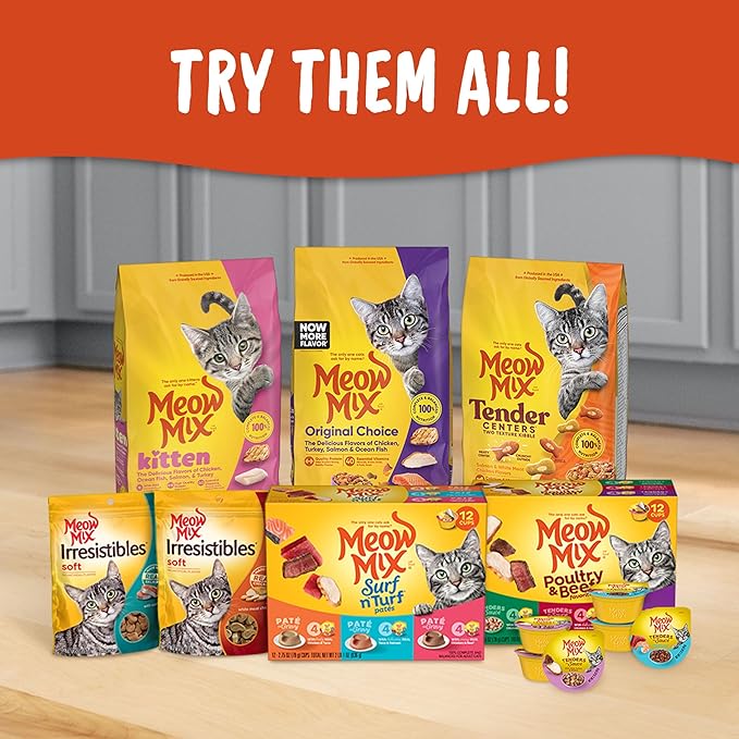 Meow Mix Tenders in Sauce Classic Favorites Wet Cat Food Variety Pack,2.75 Ounce Cup,(Pack of 96)