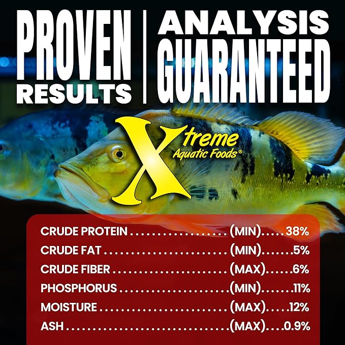 Xtreme Monster 9.0mm Pellets – Slow Sinking & Ideal for Large Cichlids, Monster Fish & Voracious Eaters – Boost Immune & Digestive Health, Max Marine Protein Fish Food – USA Farm Grown (37oz)